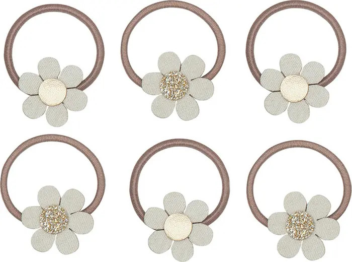 Kids' Daisy Assorted 6-Pack Mini Ponytail Holders | Nordstrom