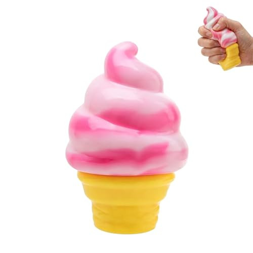 Ice Cream Squeeze Squishy, Ice Cream Cone Stress Relief Sensory Toy, Ice Cream Cone Squishy,Party Favors Summer Sensory Stress Relief (Pink) | Amazon (US)
