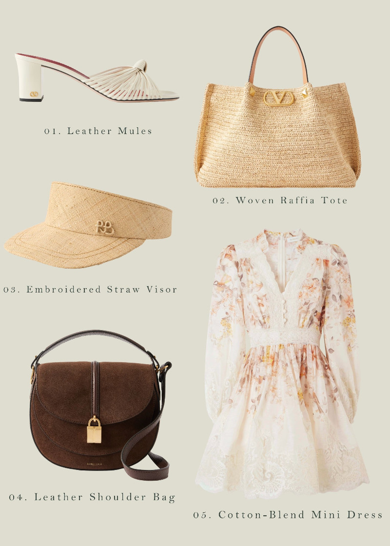 My luxury wishlist from Net A Porter. Raffia accessories, beach bag, spring dress from Zimmerman. Luxury style, classic and feminine spring style. 

 #LTKspring #LTKluxury #LTKdresses