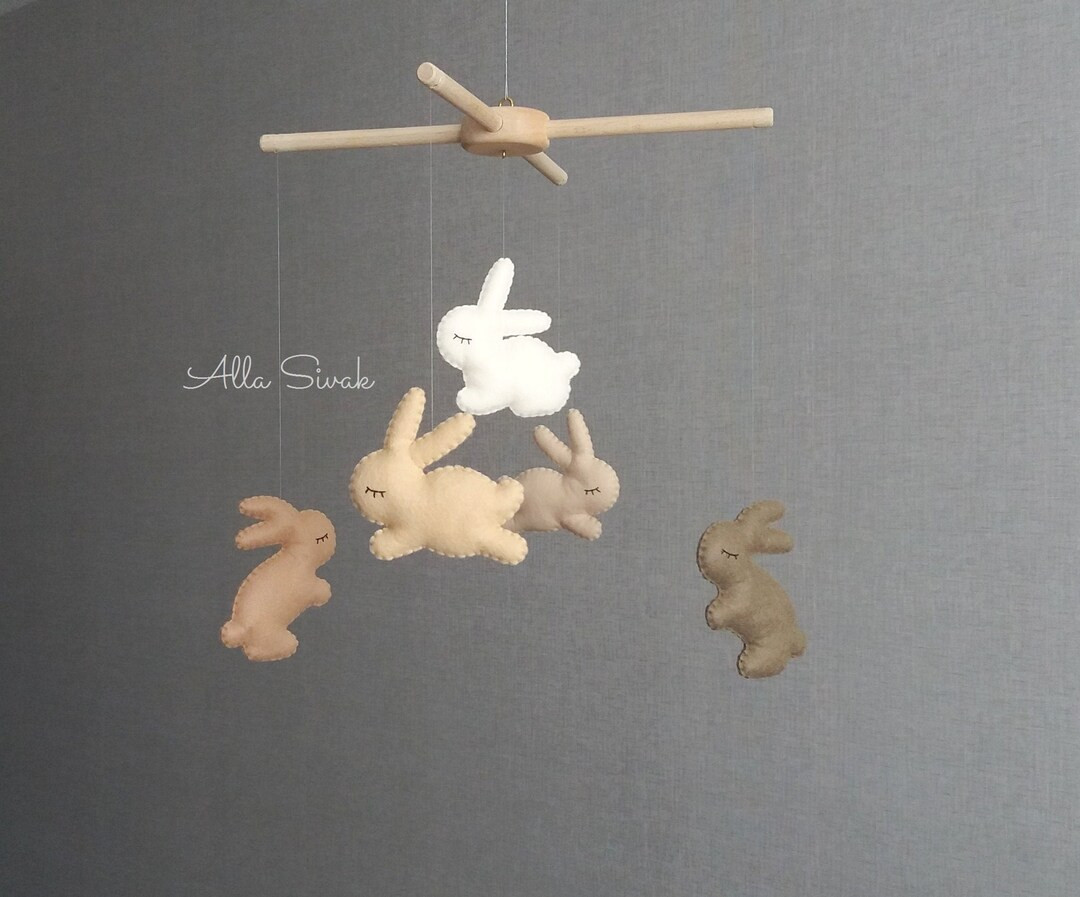 Bunny Mobile Nursery, Rabbit Mobile, Bunny Nursery Decor, Peter Rabbit Mobile, Nursery Mobile, Bu... | Etsy (US)