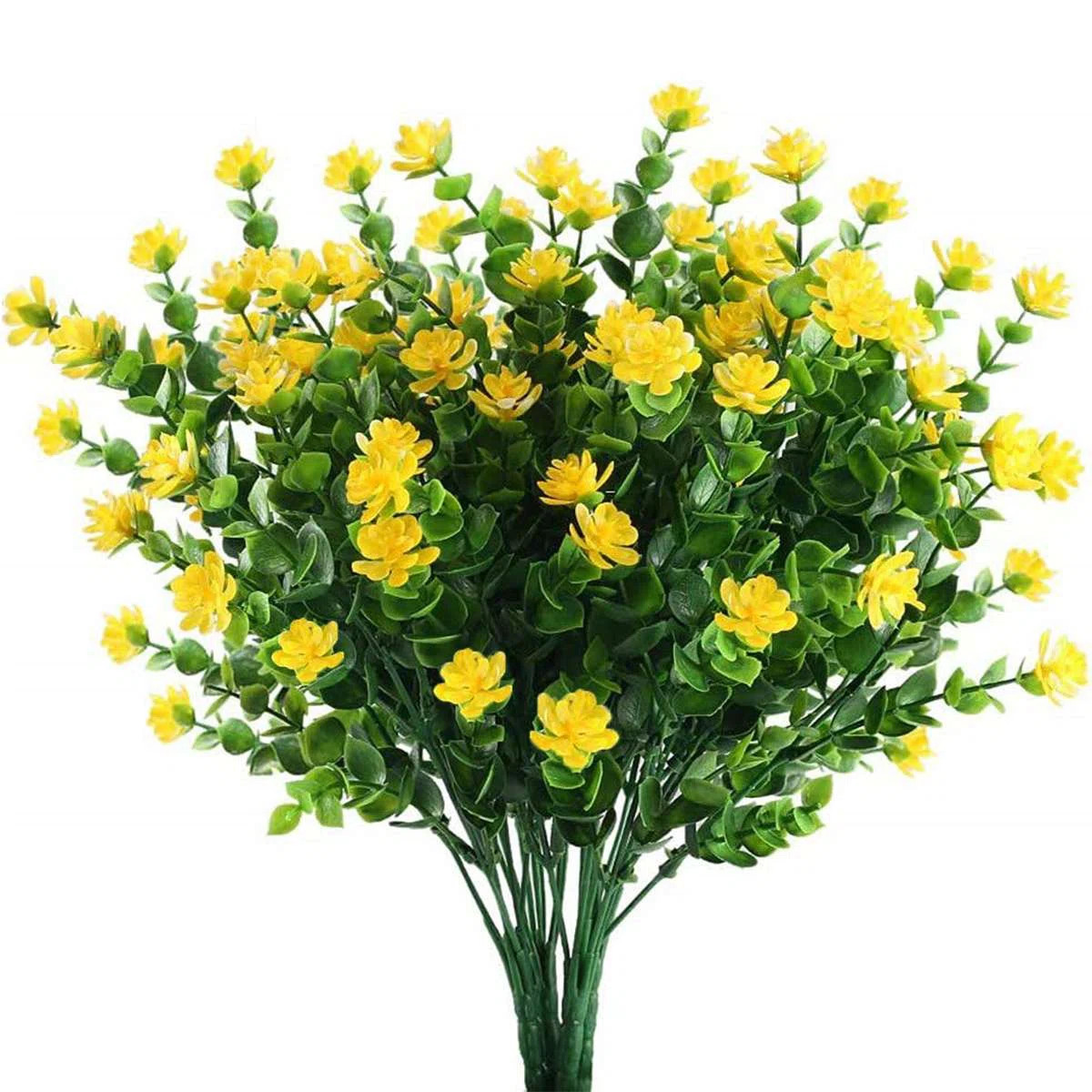 Primrue 4 Bundles Artificial Flowers Outdoor Fake Plants Faux Floral Arrangements Garden Porch Va... | Wayfair North America