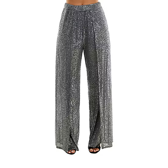 Premier Amour Womens Wide Split Leg Pull-On Sequin Pants | JCPenney