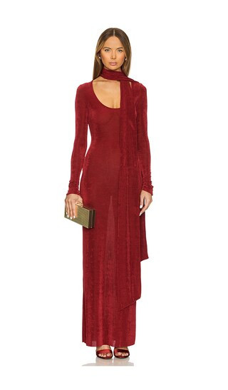 SEROYA Rashelle Maxi Dress in Burgundy. - size XS | Revolve Clothing (Global)
