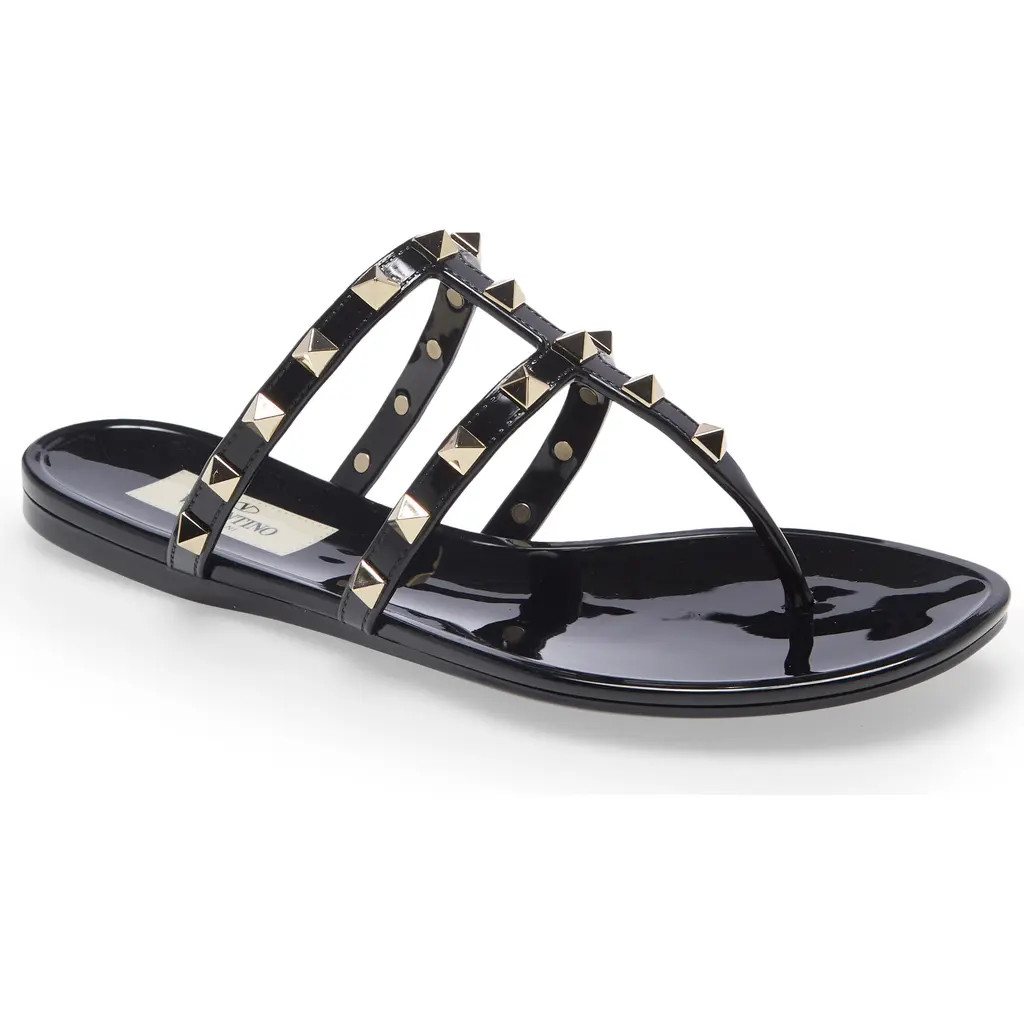 Valentino Garavani Rockstud Jelly Sandal in 0No Nero at Nordstrom, Size 6Us | Nordstrom