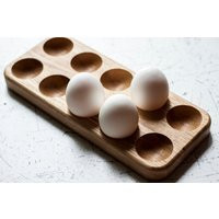 Wooden Egg Holder - Easter Rack- Stand Wood Oak For 10 Eggs-Easter Tray Gift Her | Etsy (US)