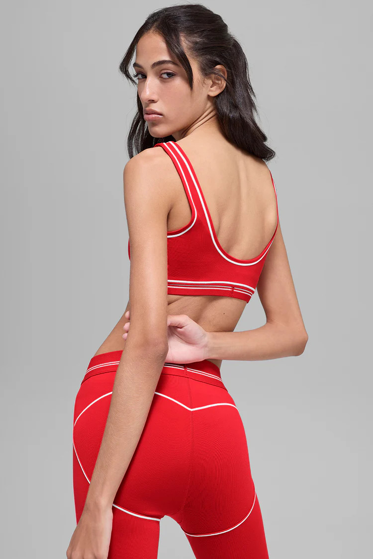 Airbrush Heart Throb Bra - Bright Red/White | Alo Yoga (US)