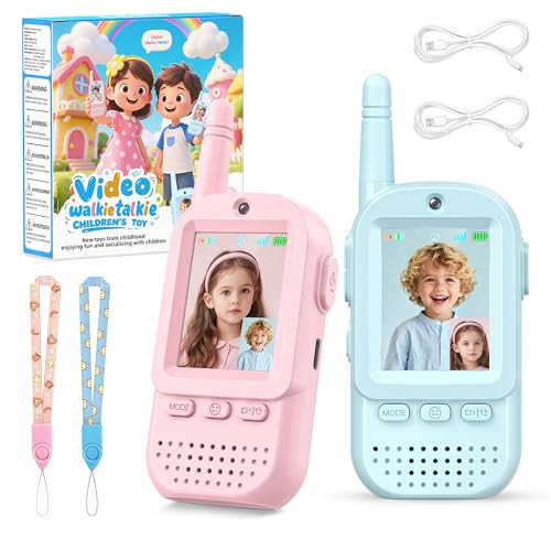 Video Walkie Talkies for Kids 2 Pack – Rechargeable Kids Walkie Talkies with HD Camera & Voice Changer, 2'' Screen Fun Intercom Toys for Boys Girls, Long Range Outdoor Play Camping Hiking Family Games | Amazon (US)