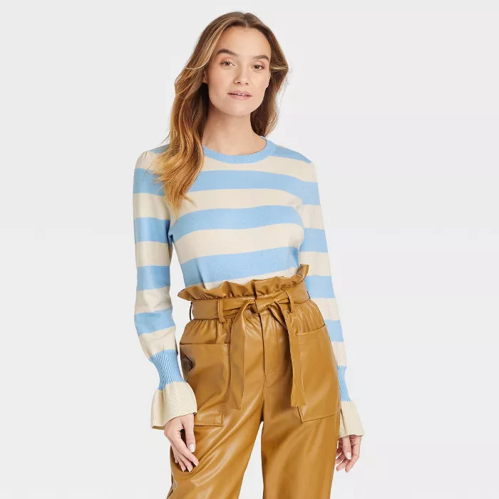 Women's Crewneck Pullover Sweater - Who What Wear™ Striped | Target