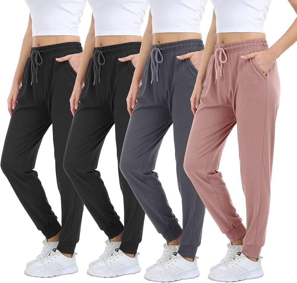 Mgput Women's Joggers Pants with Pockets,Drawstring Running Sweatpants for Women Tapered Active Y... | Amazon (US)