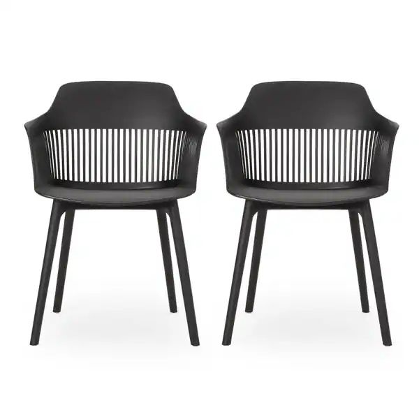 Dahlia Outdoor Modern Dining Chair (Set of 2) by Christopher Knight Home - 22.50" W x 21.50" D x ... | Bed Bath & Beyond