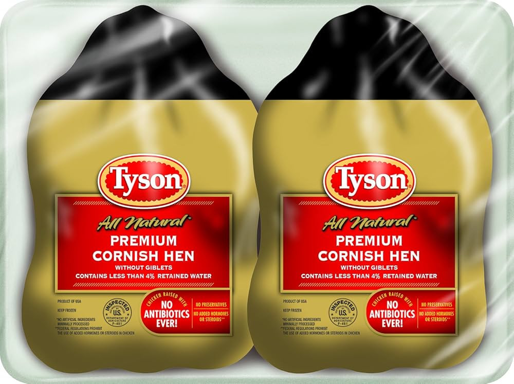 Tyson All Natural Premium Cornish Hen (Twin Pack), 44 oz. (Frozen) | Amazon (US)