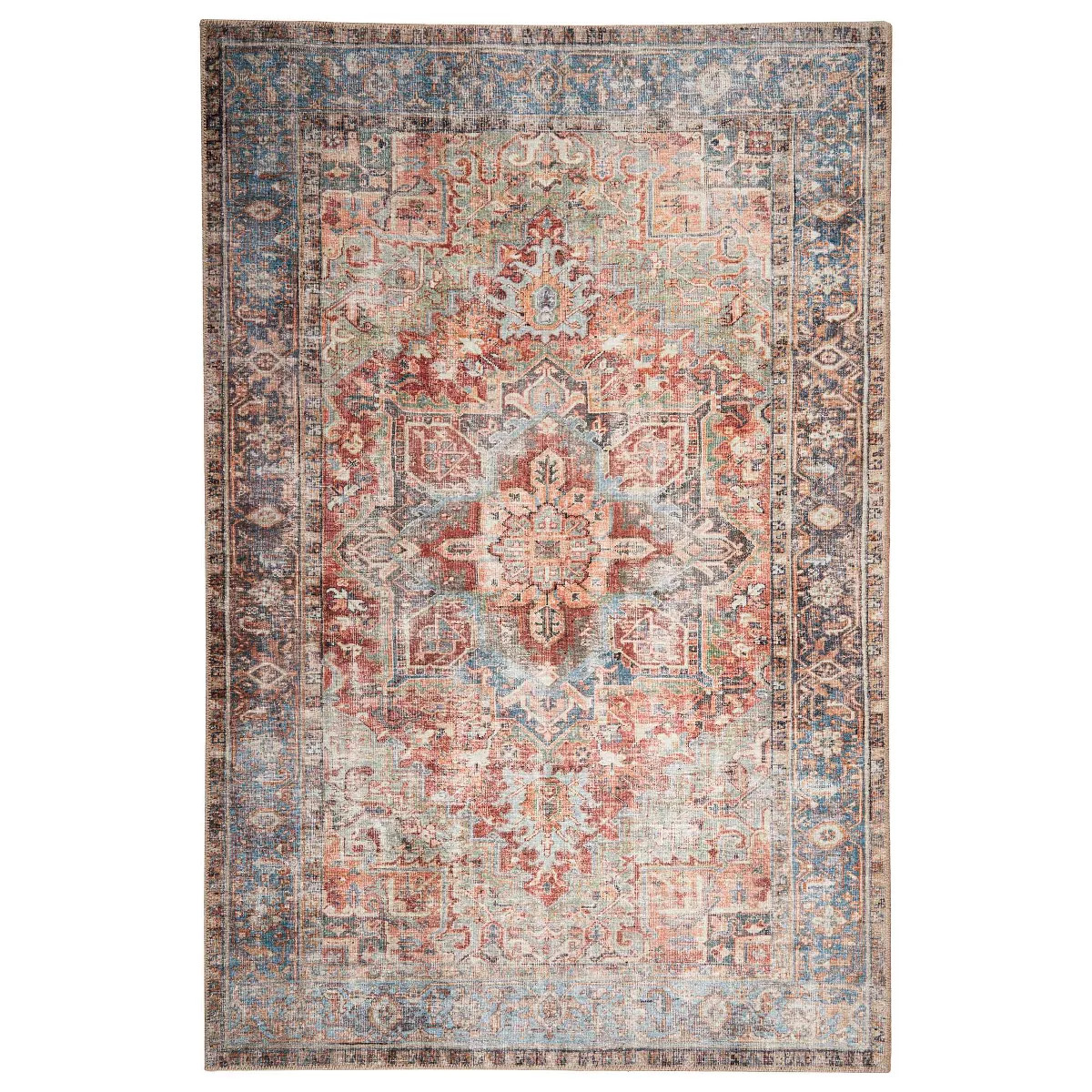 Obeetee Bergen Vintage Medallion Woven Stain Resistant and Easy Care Indoor Area Rug - 2'6"x7'6" ... | Target