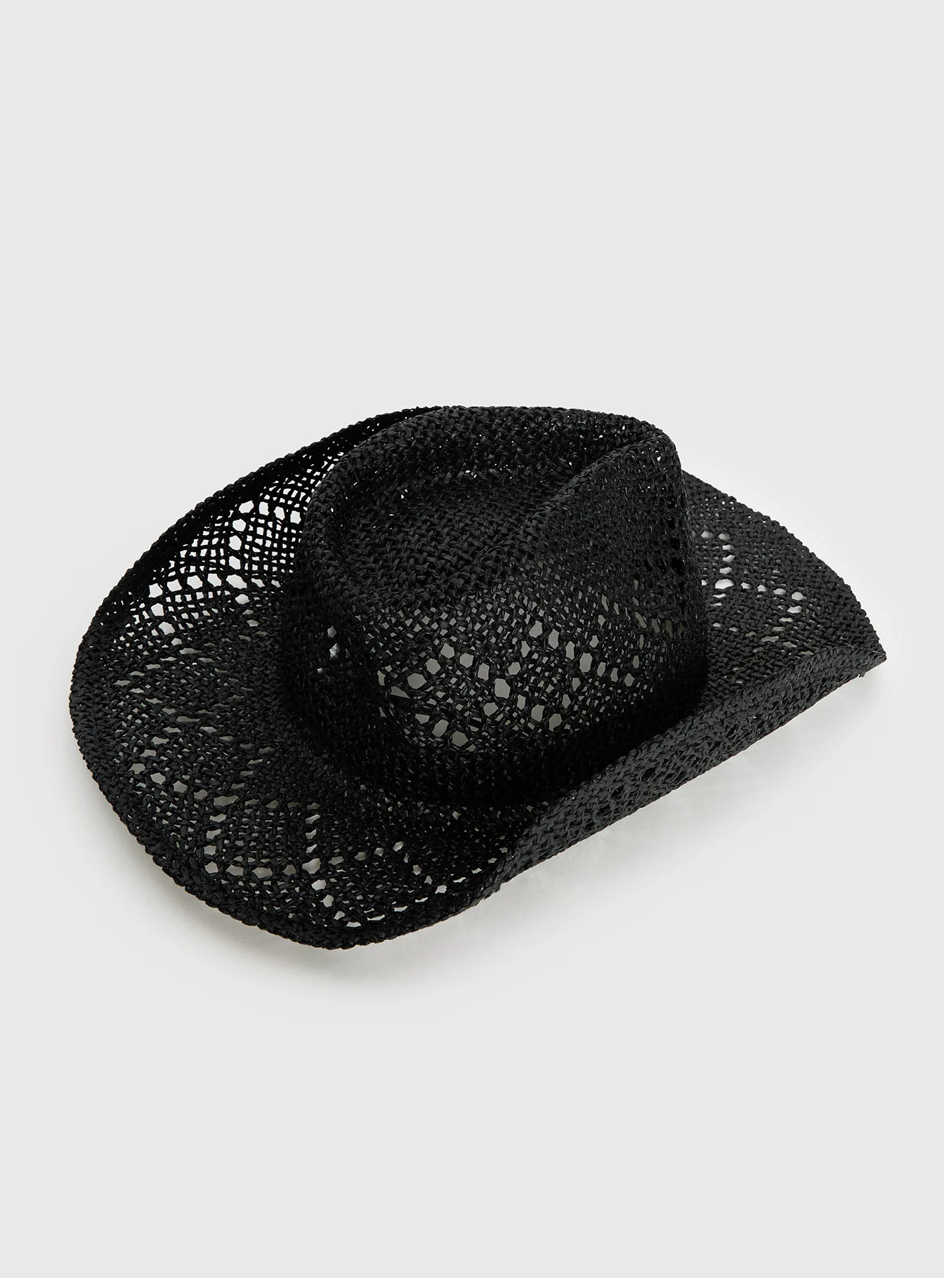 Avyanna Straw Cowboy Hat Black | Princess Polly US