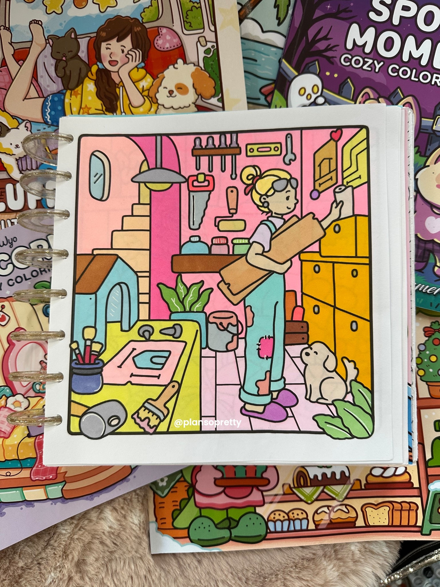 Theme of the month is jobs and hobbies! I love a good project and if I had a garage it would be pink! Page is from Girl Moments Vol 1! Books linked in bio #cocowyo #cocowyocoloring #ohuhumarkers #alcoholmarkers #girlmoments #cutecoloring #colorwithme #cozycoloring #colortok #relaxcolor#craftygirl #garageorganization #colouringcommunity #cocowyogirlmoments #cocowyocoloringbook

#LTKSeasonal #LTKKids #LTKFindsUnder50