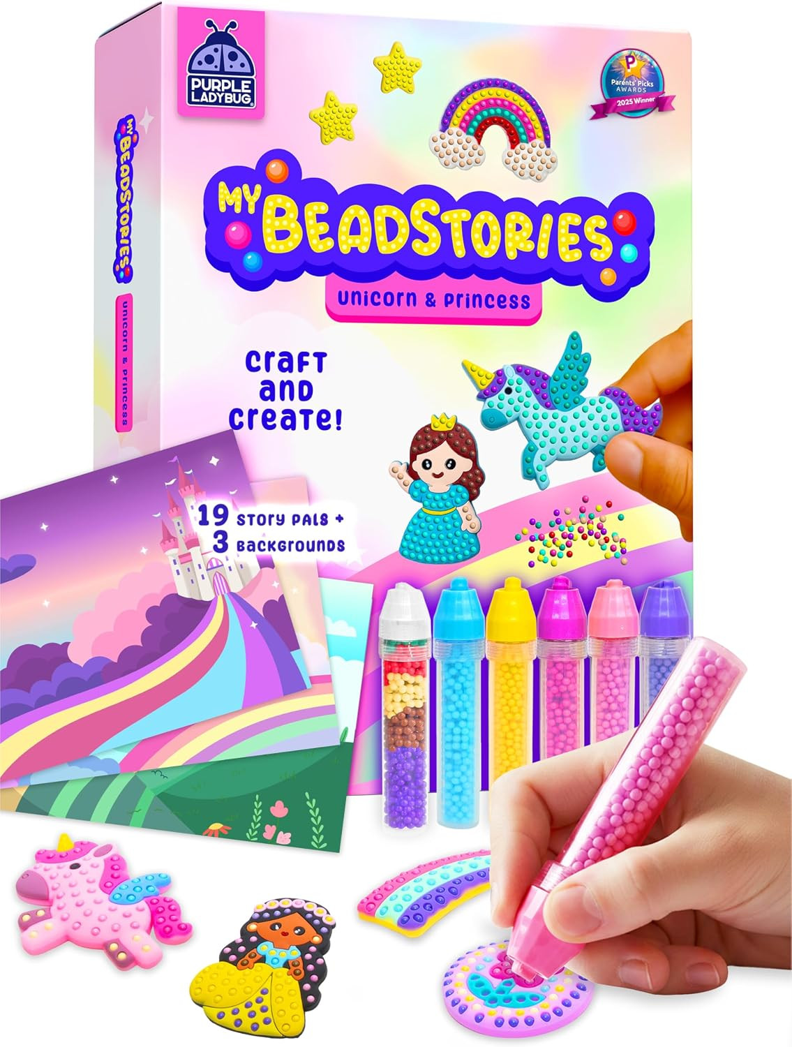 PURPLE LADYBUG My BeadStories Unicorn Bead Art Kit for Girls Ages 6-8 | Amazon (US)