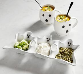 Gus the Ghost Stoneware Triple Condiment Server | Pottery Barn (US)