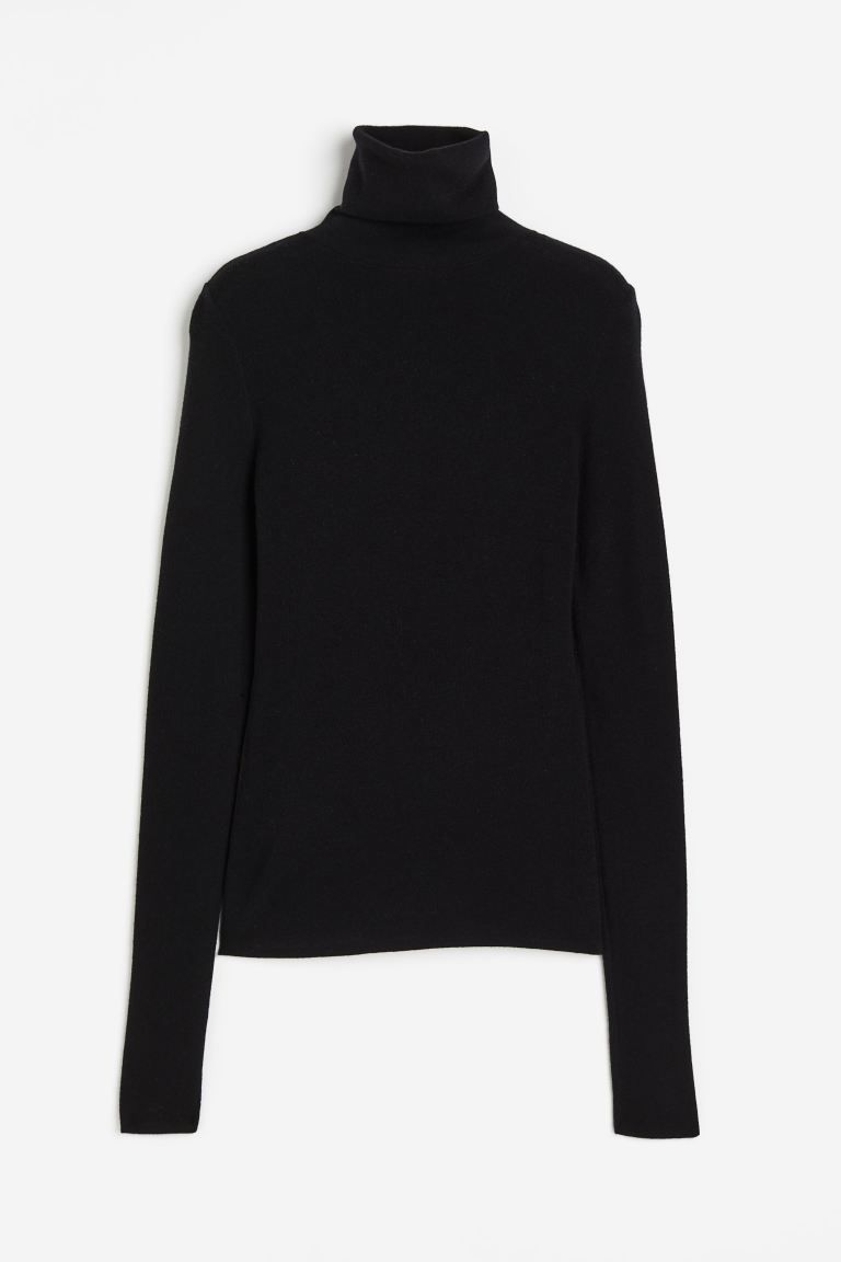 Cashmere-blend Turtleneck Sweater - Black - Ladies | H&M US | H&M (US + CA)