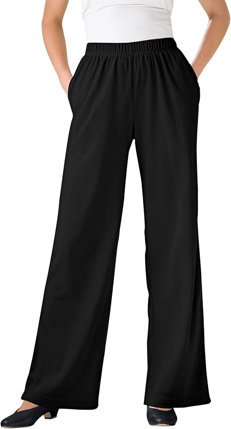 Woman Within Women's Plus Size 7-Day Knit Wide Leg Pant | Amazon (US)