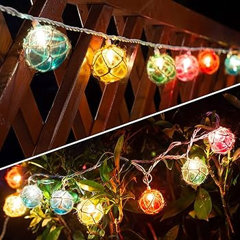 Brillarlights Nautical Fishing Float String Lights, Beach Themed Buoy Lights Set of 10 Multicolor String Lights for Indoor Home Decor and Outdoor Patio Decorations | Amazon (US)