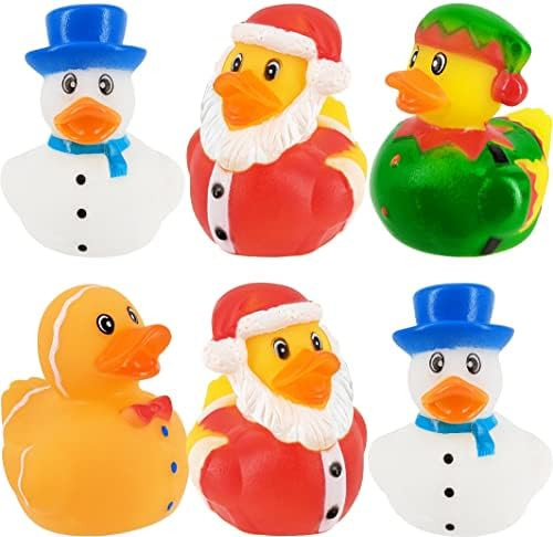 Christmas Holiday Rubber Duck Toy Duckies for Kids, Bath Birthday Gifts Baby Showers Summer Beach... | Amazon (US)
