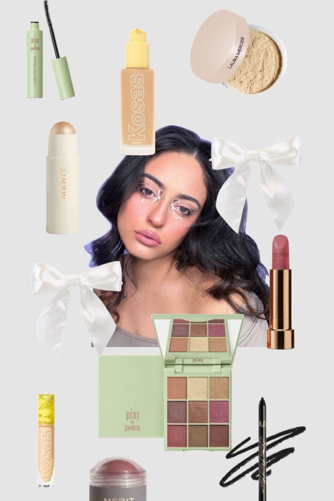 Coquette makeup, coquette style, eyeliner, bow eyeliner, white eyeliner, glowy base makeup, creative liner, graphic eyeliner, cottage core 

#LTKstyletip #LTKSpringSale #LTKbeauty