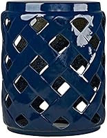 MOTINI Heavy Duty Ceramic Lattice Garden Stool for Indoor Outdoor Decorative Side Table 17" H, Da... | Amazon (US)