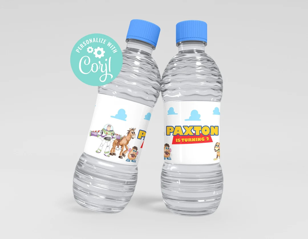 Two Infinity and Beyond Toy Story Birthday Bottle Labels Custom Template Editable Woody Buzz Toy ... | Etsy (US)