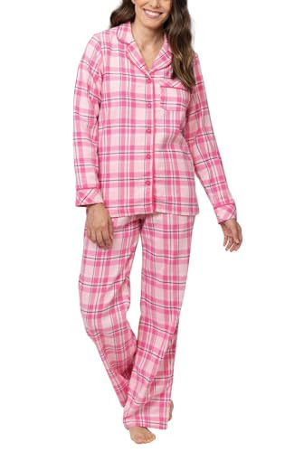 PajamaGram Women’s Pajamas - Winter Pajamas For Women, Bright Plaid, LG | Amazon (US)