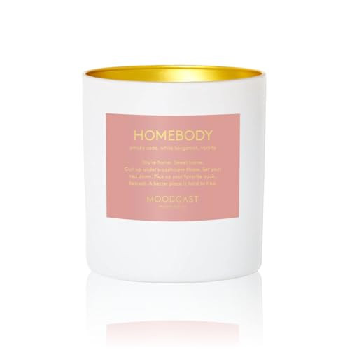 Moodcast Homebody Scented Candle - Aesthetic Candle for Home, Vanilla, White Bergamot & Smoky Cade, Clean Coco Wax Blend, Vegan, Paraben Free, 45-Hour Long Lasting Burn - 8oz | Amazon (US)