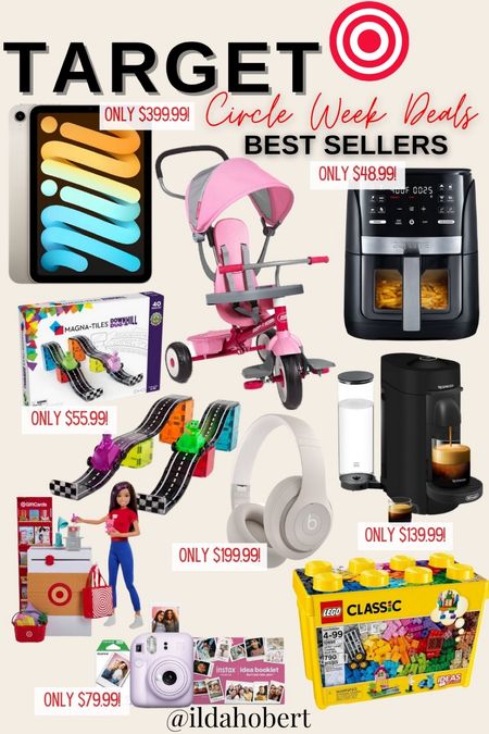 Target Circle week’s best sellers!🤩🤩

Kitchen, home, toys, kid, baby, tech, nespresso, iPad, air fryer, legos, beats, outdoor toys, bike, tricyclee 

#LTKsalealert #LTKkids #LTKxTarget