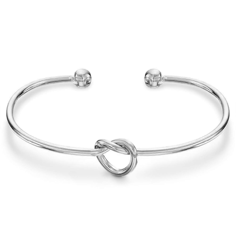 PAVOI 14K Gold Plated Forever Love Knot Infinity Bangle Bracelets for Women | Adjustable Gold Ban... | Amazon (US)