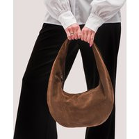 Brown Suede Hobo Bag - Leather Purse Medium Shoulder Chocolate Slouchy Raunded Gift For Her | Etsy (US)