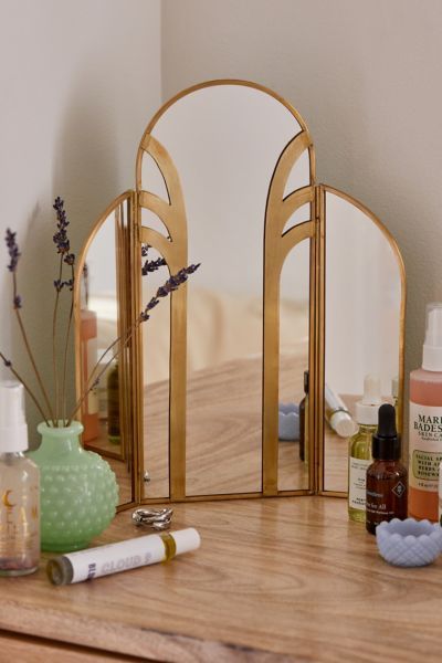 Tabletop Tri-Panel Vanity Mirror | Urban Outfitters (US and RoW)