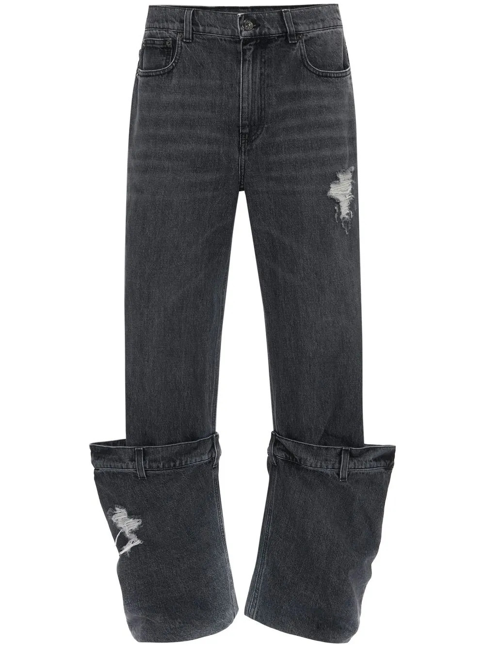 JW Anderson straight-leg Bucket jeans - Black | Farfetch Global