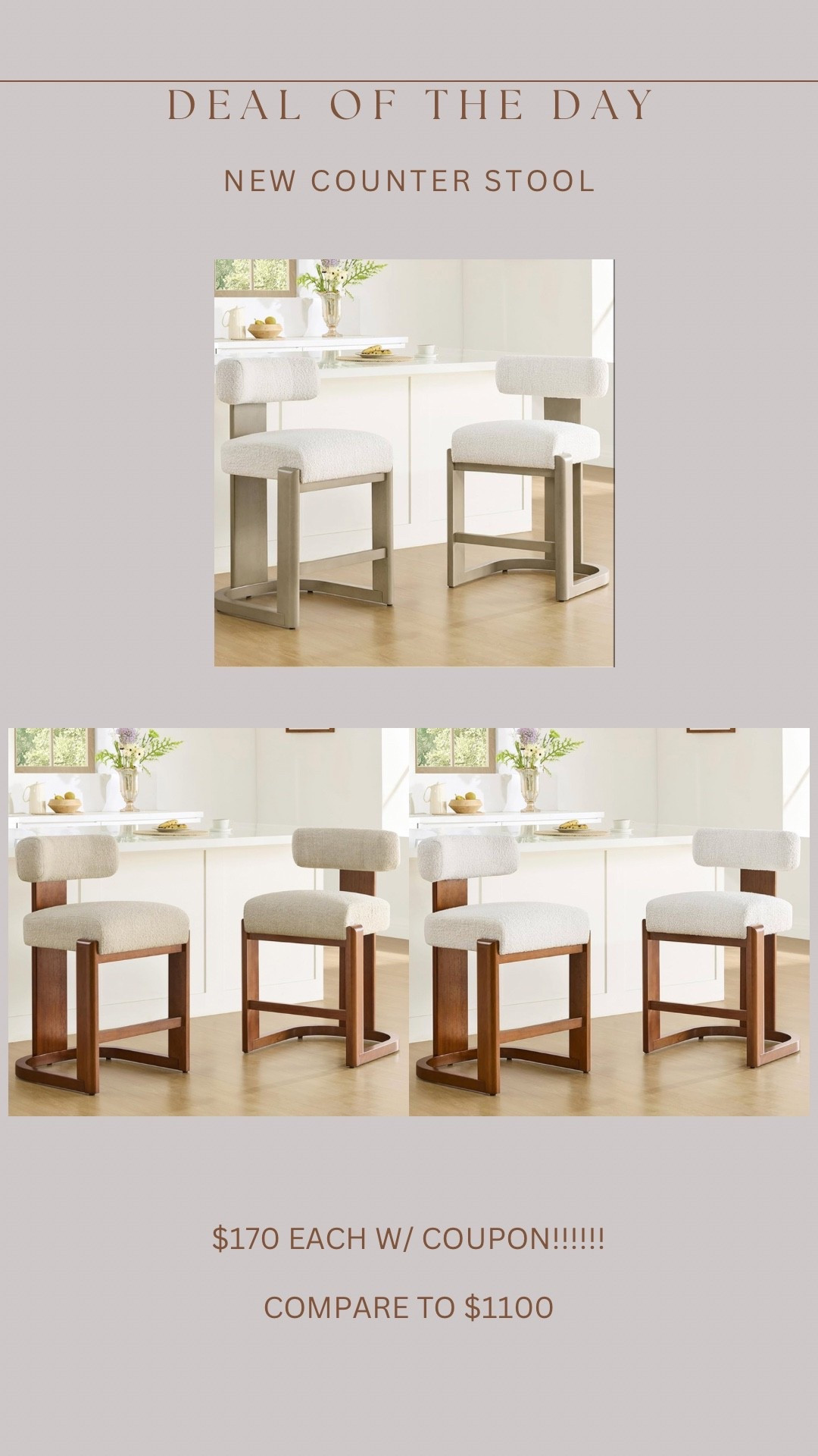 Brand new Amazon counter stools!!!!!!!! How gorgeous are these!! They’re over $210 still on the Chita living site but are only $170 with coupon on Amazon 😍🤩

#LTKSaleAlert #LTKHome #LTKStyleTip