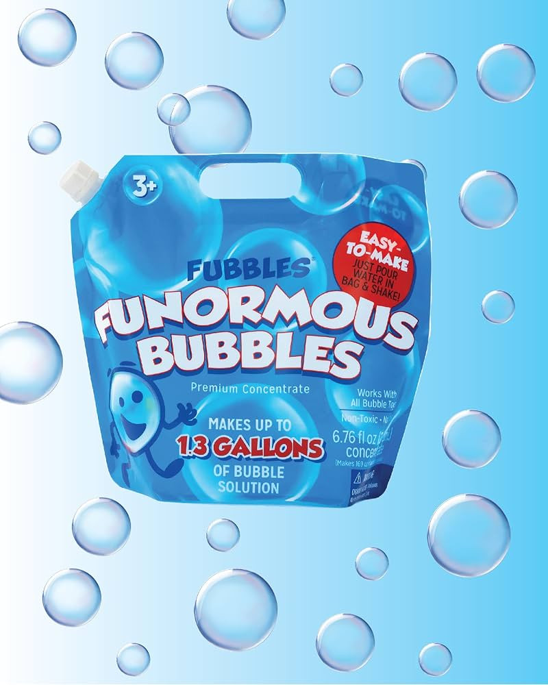 Little Kids Bubbles by Fubbles| Bubble Solution Refill | 169oz Non Toxic Bubble Solution | Bubble... | Amazon (US)