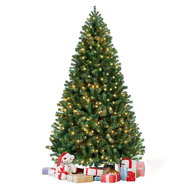7.5ft Pre-Lit Artificial Christmas Tree with Pre-Strung Lights Xmas Holiday Decoration for Home, ... | Walmart (US)