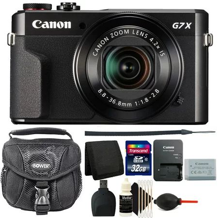 Canon G7X Mark II PowerShot 20.1MP Digital Camera Black with 32GB Accessory Kit | Walmart (US)