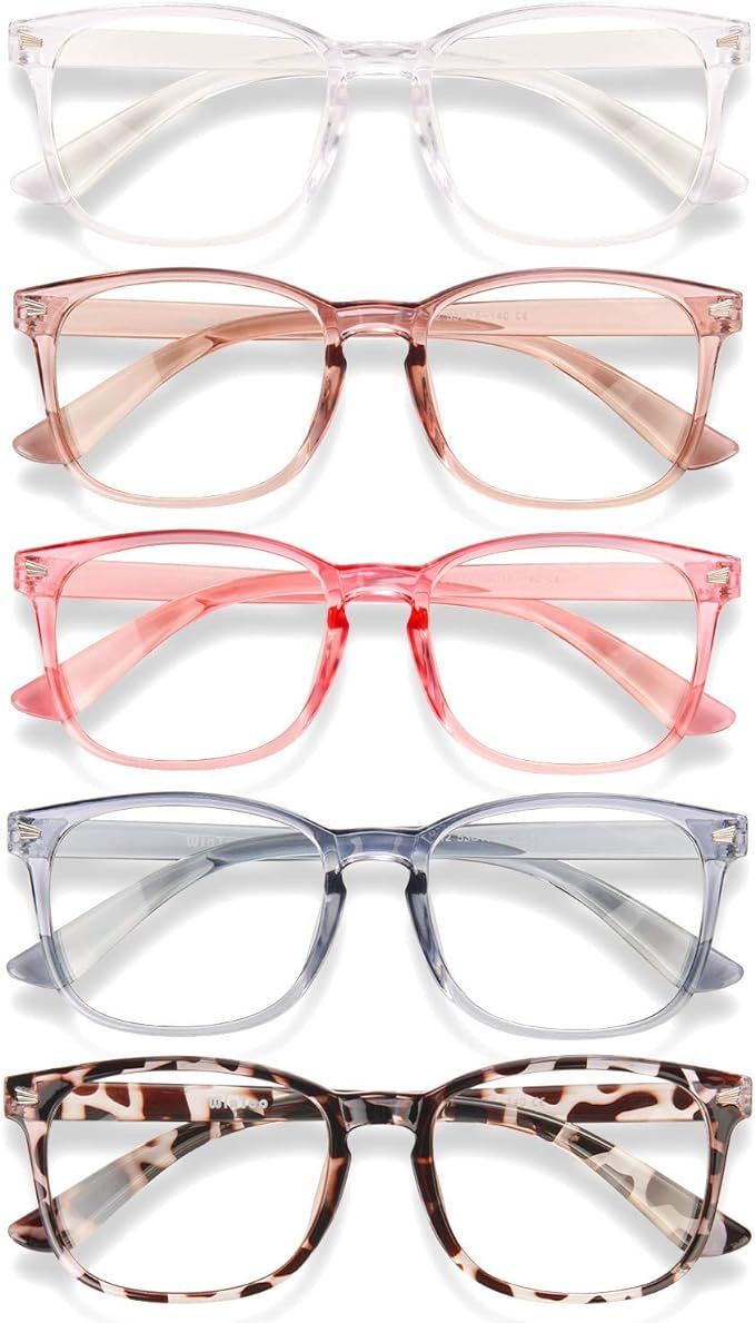 WINTOO Blue Light Blocking Glasses - 5Pack Men Women Anti Glare Eyestrain UV Filter Lightweight F... | Amazon (US)