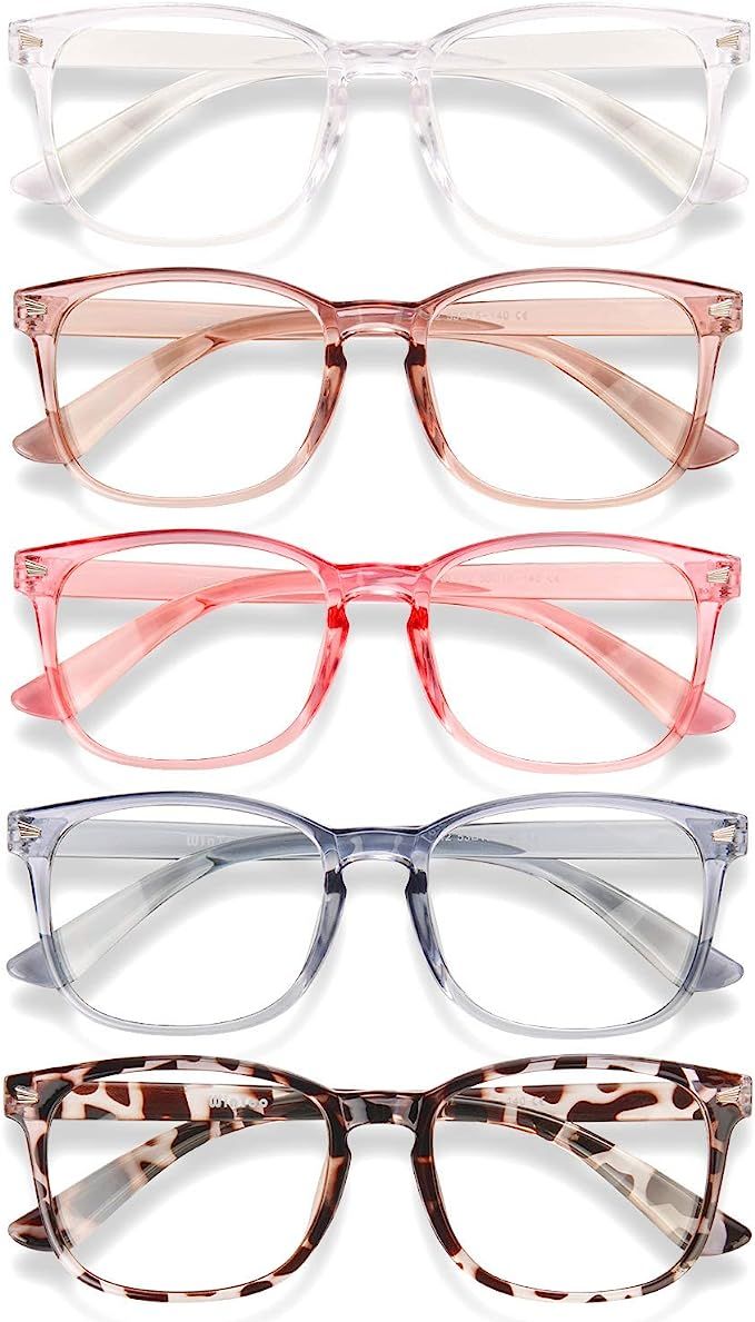 WINTOO Blue Light Blocking Glasses - 5Pack Men Women Anti Glare Eyestrain UV Filter Lightweight F... | Amazon (US)