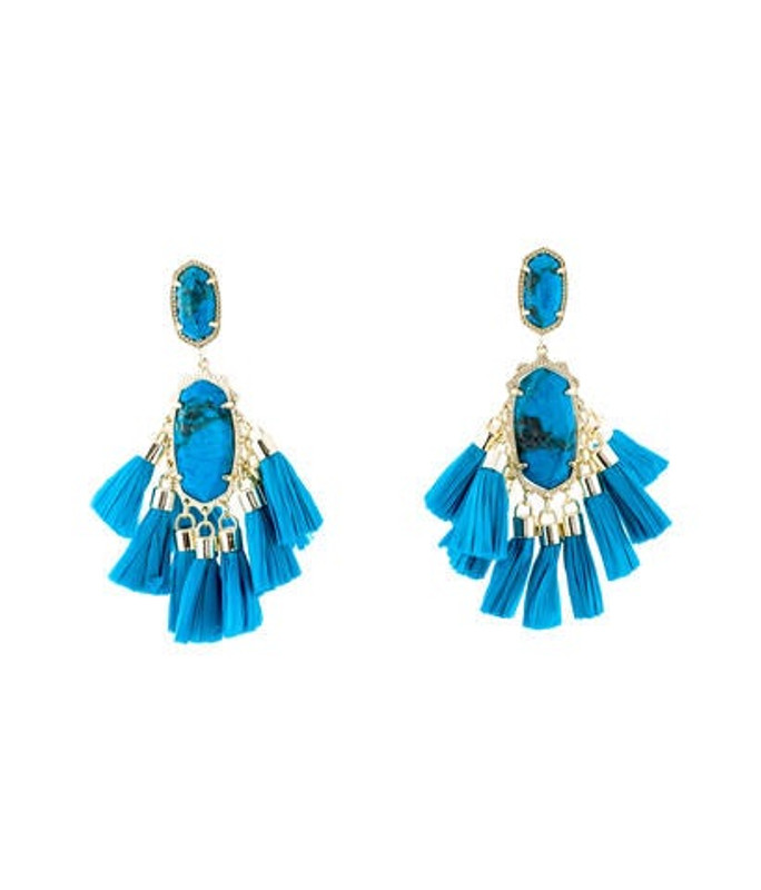 Kendra Scott Aqua Howlite Tassel Drop Earrings Silver Kendra Scott Aqua Howlite Tassel Drop Earrings | The RealReal