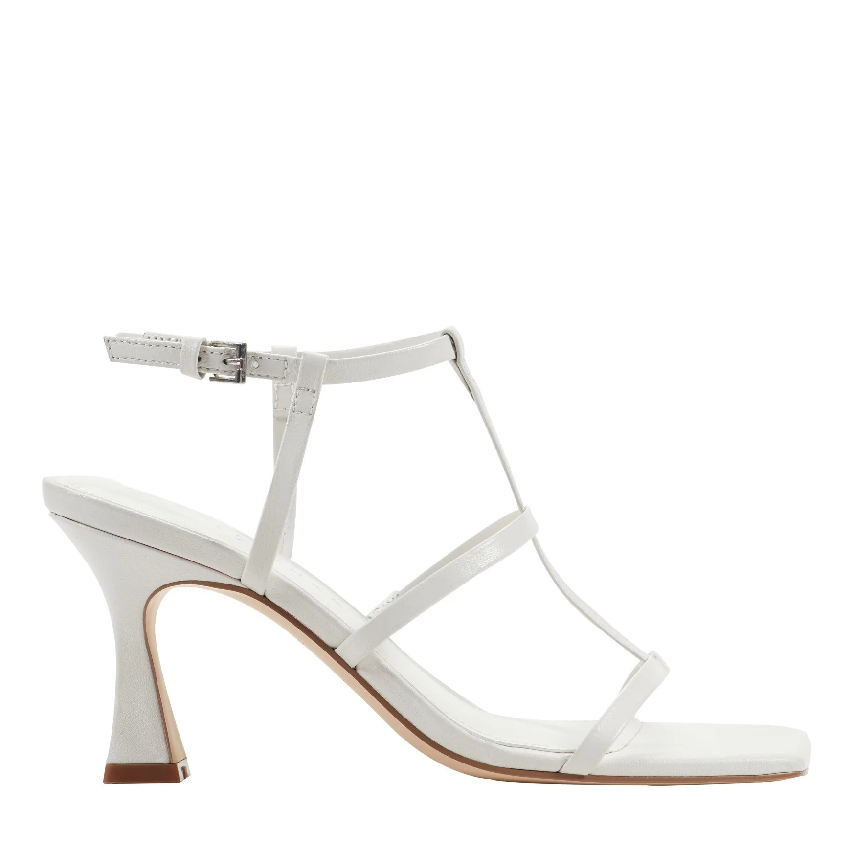 Women's Dennie Strappy Leather Dress Sandal - White Leather | Marc Fisher Footwear | Marc Fisher