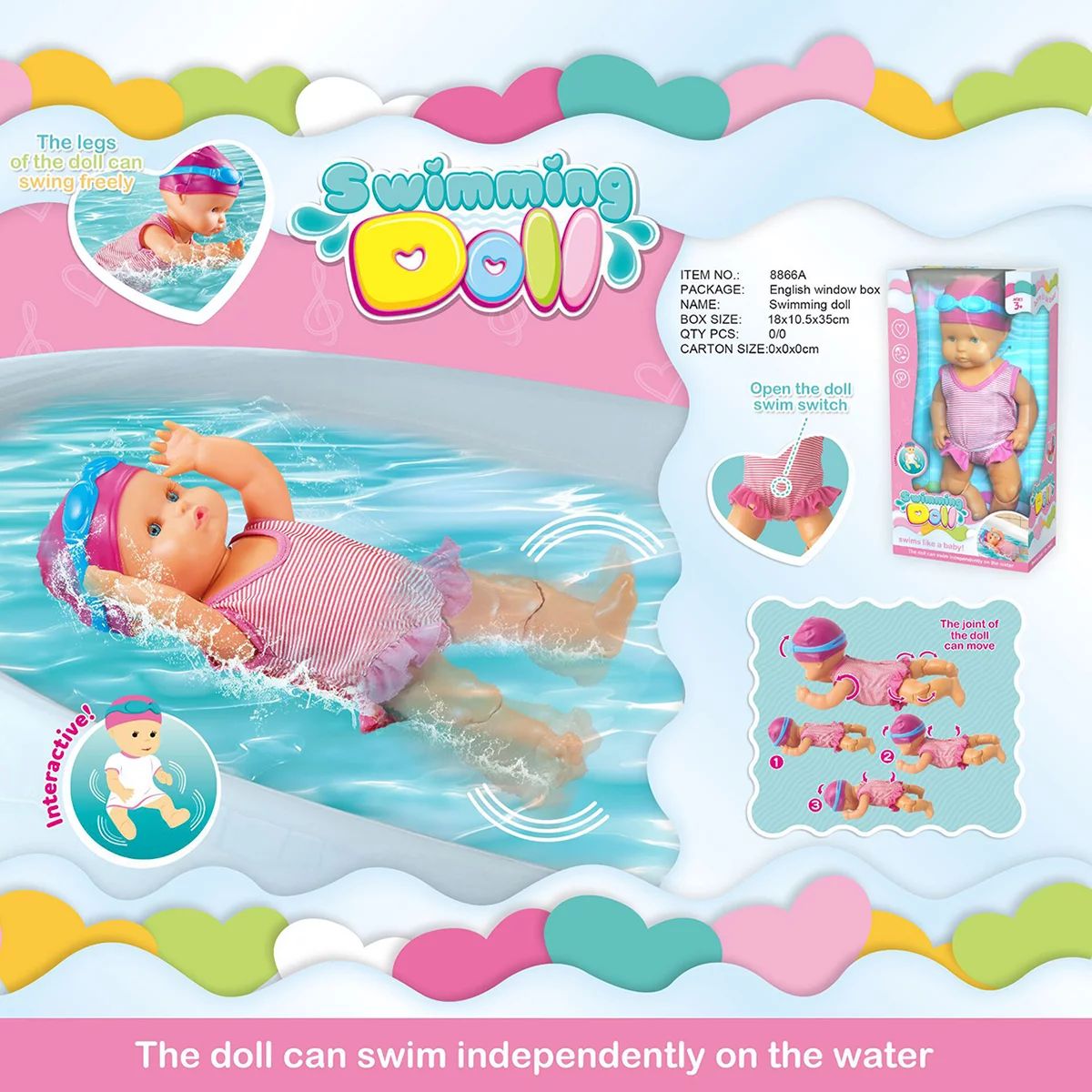Waterproof Swimming Doll Toy Electric Baby Doll Best Gift Water Fun Swimming Pool Toy - Walmart.c... | Walmart (US)