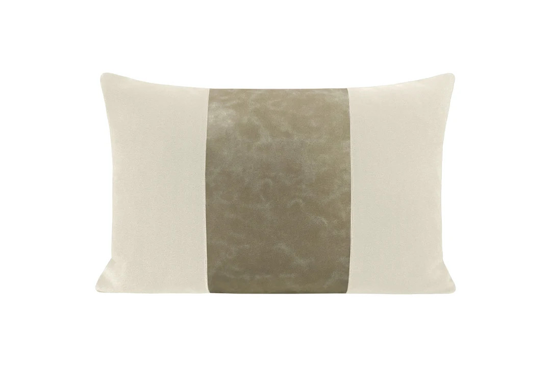 The Little Lumbar : Mohair Velvet // Marble + Faux Leather // Stone | Panel Pillow | Gray Pillow ... | Etsy (Global)