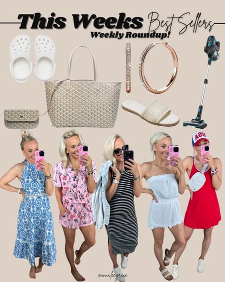 This weeks top sellers!!! Wearing a small everything except the red athletic dress! Goyard inspired bag is SO GOOD!!! 

#LTKStyleTip #LTKVideo #LTKFindsUnder50