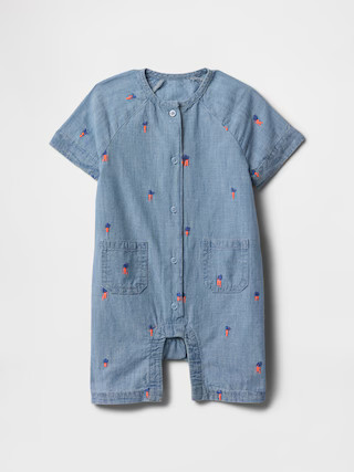Baby Peter Rabbit™ Chambray Shorty One-Piece | Gap (US)