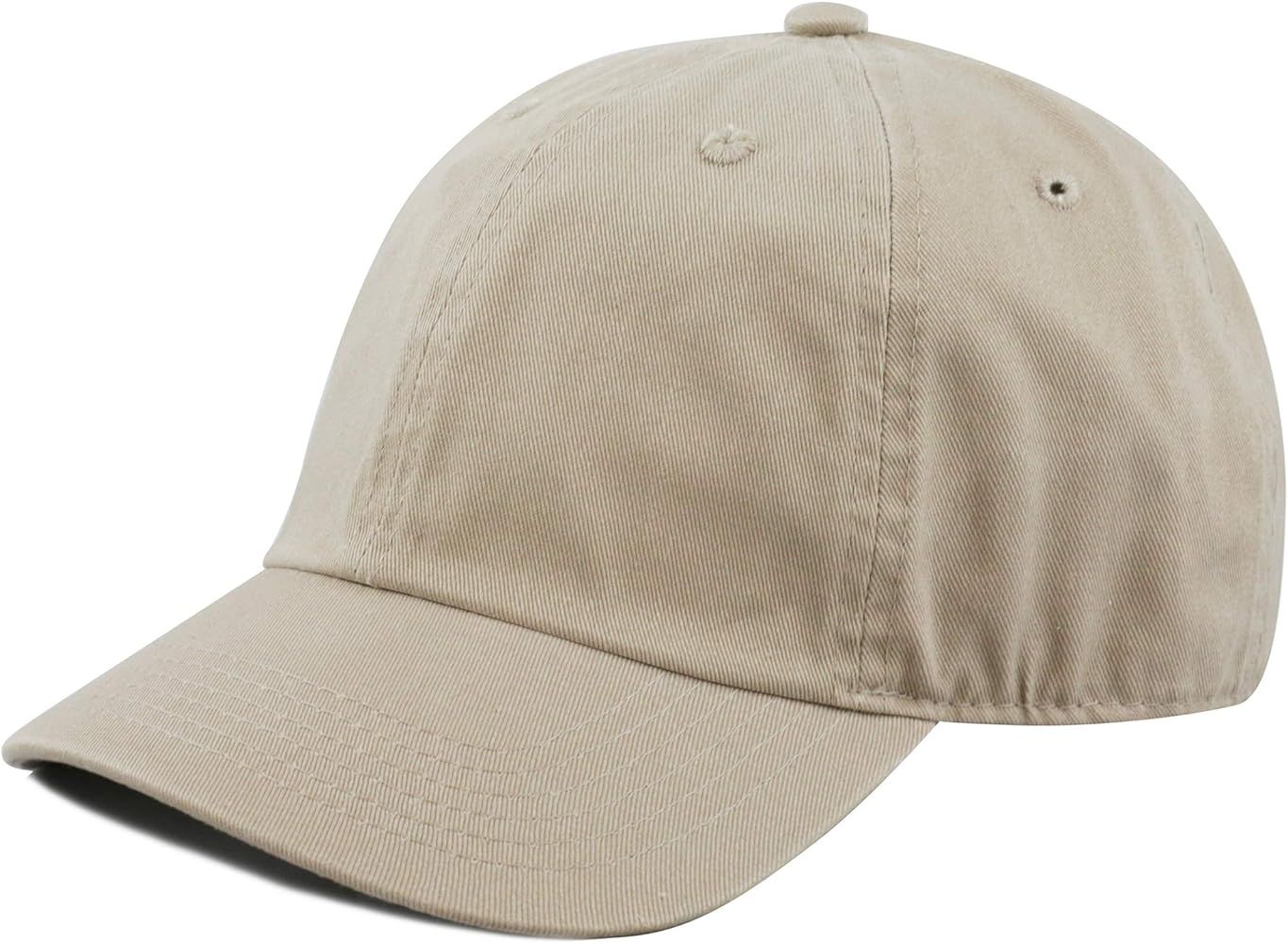Kids Washed Low Profile Cotton and Denim UPF 50+ Plain Baseball Cap Hat | Amazon (US)