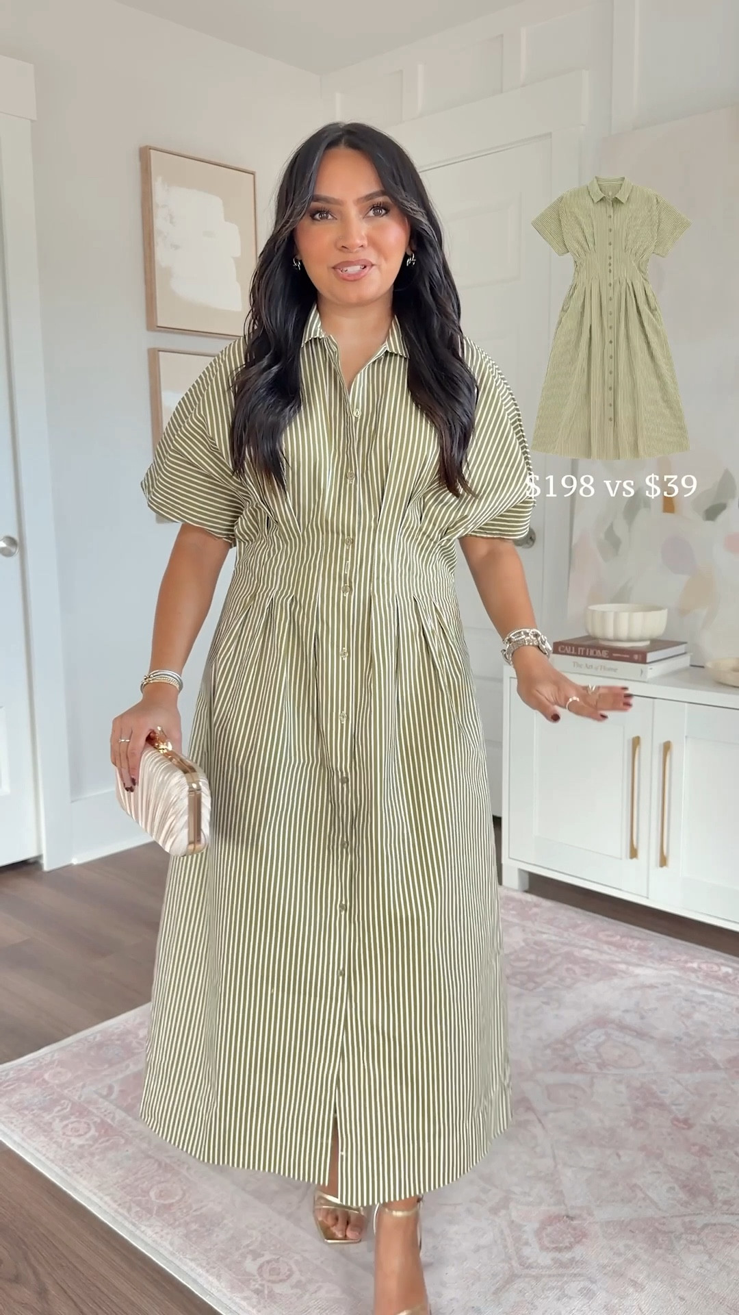 Dress size small TTS 
Gold heels size 5 TTS 

#LTKFindsUnder100 #LTKFindsUnder50 #LTKPetite