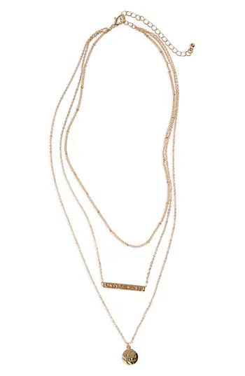 Women's Bp. Plate & Disc Layered Necklace | Nordstrom