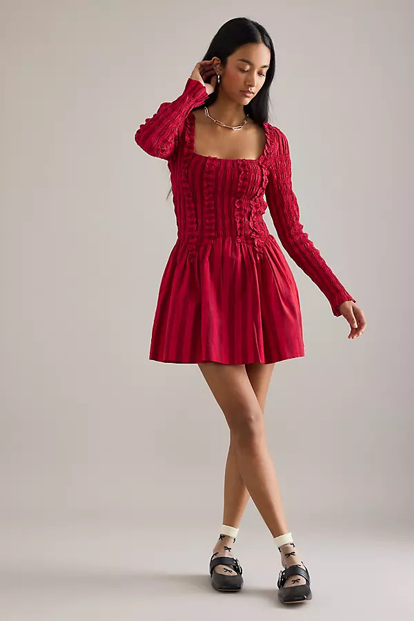 Damson Madder Raphaela Long-Sleeve Mini Dress | Anthropologie (UK)